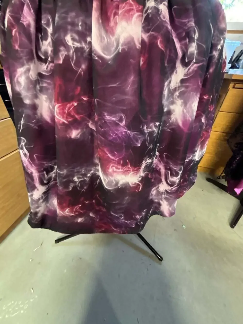 Custom Purple and Pink Smoke Print Pleated Skirt